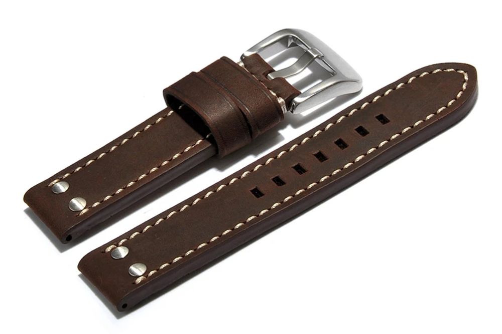 Bracciali & Braccialetti: Uhrenarmband extra stark Leder Vintage 2 Ni 24mm dunkelbraun – Nuovo e nell'imballaggio originale da Wittenbach venduto da uhrenzubehoer24
