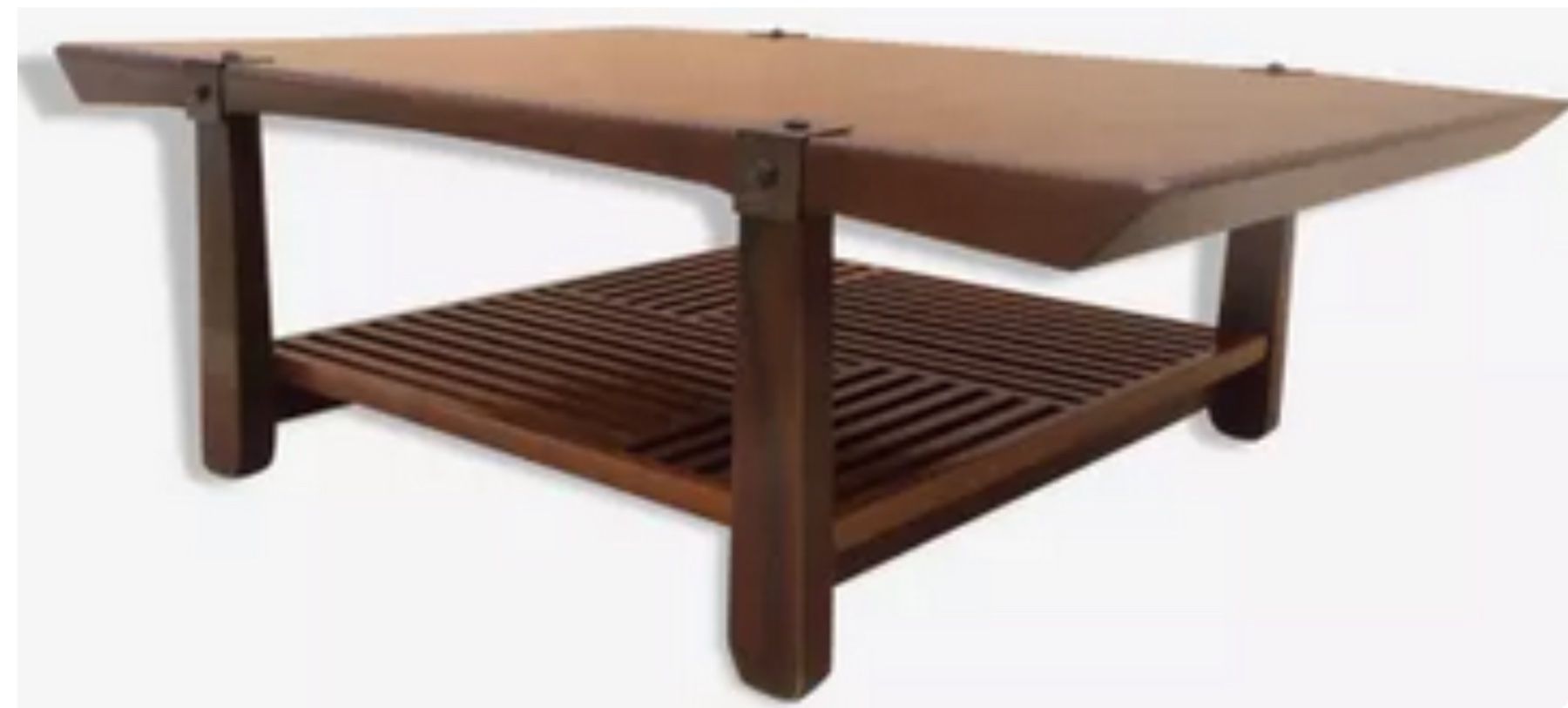 Roche Bobois Tavoli: Table basse vintage en bois massif – Usato da Lausanne venduto da BFO10 2