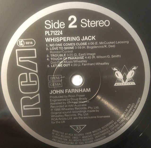Schallplatten: John Farnham – Whispering Jack – Gebraucht aus Grüningen von azulvinyl 3