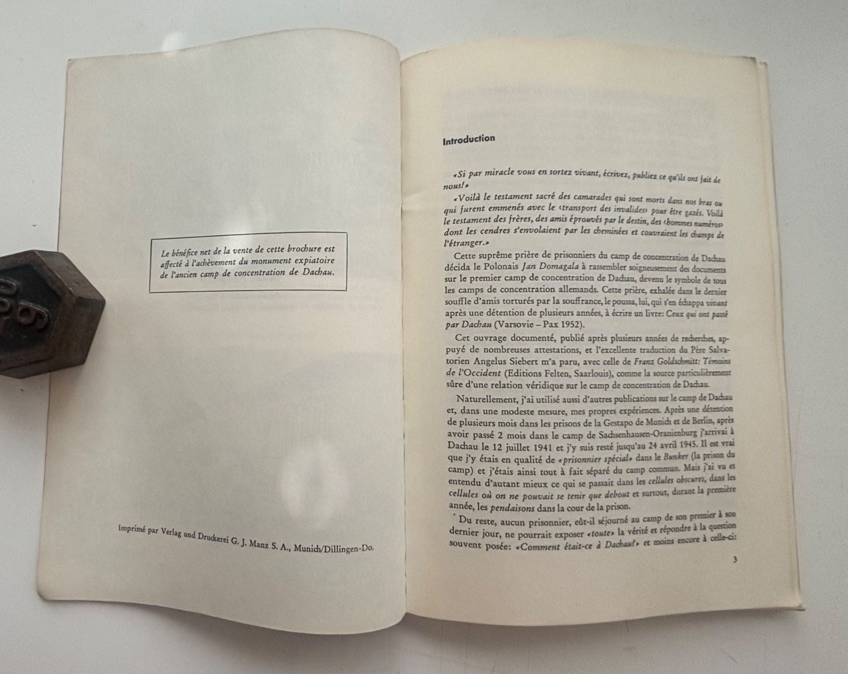 Documenti: Brochure "Comment était-ce à Dachau" 4e édition – Usato da Neuchâtel venduto da gefdeneuch 3