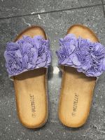 Sommer Sandalen Slipper PURPLE FLOWER Gr. 38 NEUw. FlipFlop