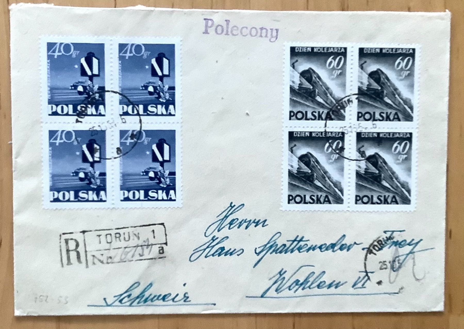 Tutti i francobolli: Polen 1954 Satz 4er  Tag des Eisenbahn – Usato da Liestal venduto da Pep3