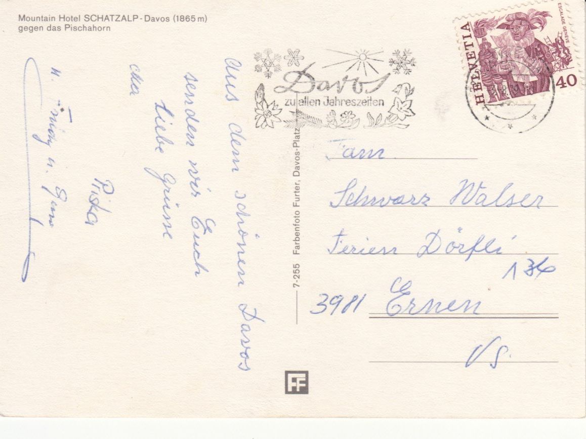 Cartoline postali: Davos Schatzalp 1979 – Usato da Bürglen TG venduto da StampGraf 1