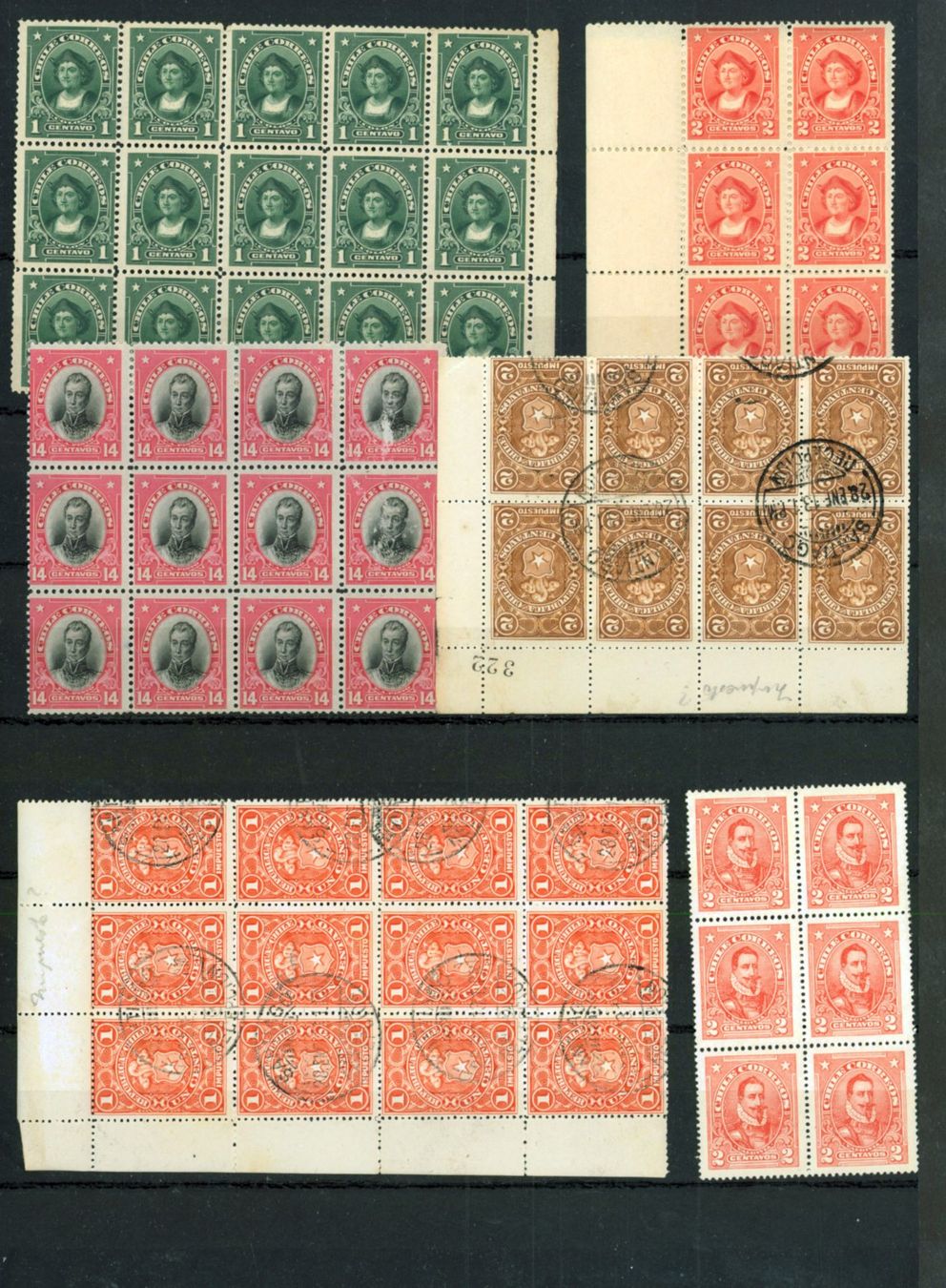 Alle Briefmarken: Chile Sammlung auf 2 Seiten (AX501) – Gebraucht aus Seuzach von Harri19
