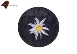 Untersetzer aus echtem Kuhfell Edelweiss (Set von 6 Stück )