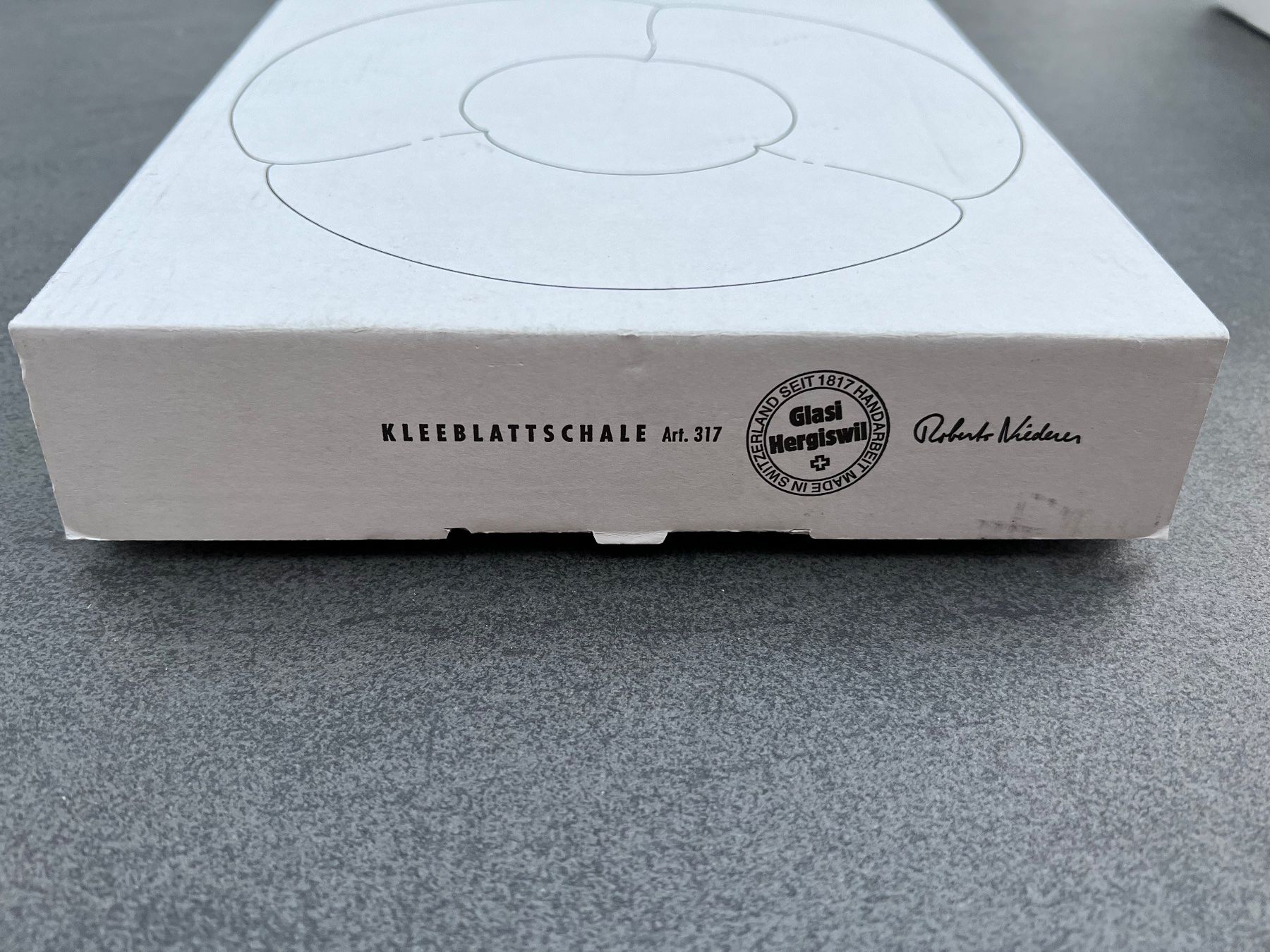 Glasi Hergiswil Schalen: Schale Kleeblatt Hergiswilerglas NEU – Neu und originalverpackt aus Altendorf von Moto1 2