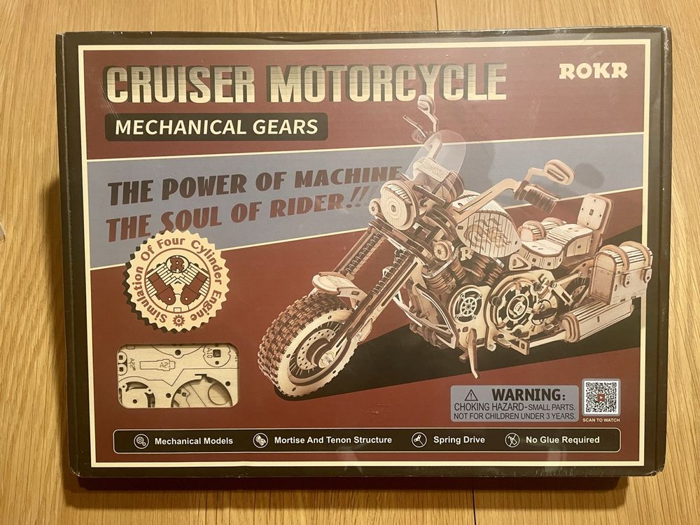 ROKR 3D Dampflok Holzbausatz - Mechanisches Puzzle Mit Getriebe 469 Teile