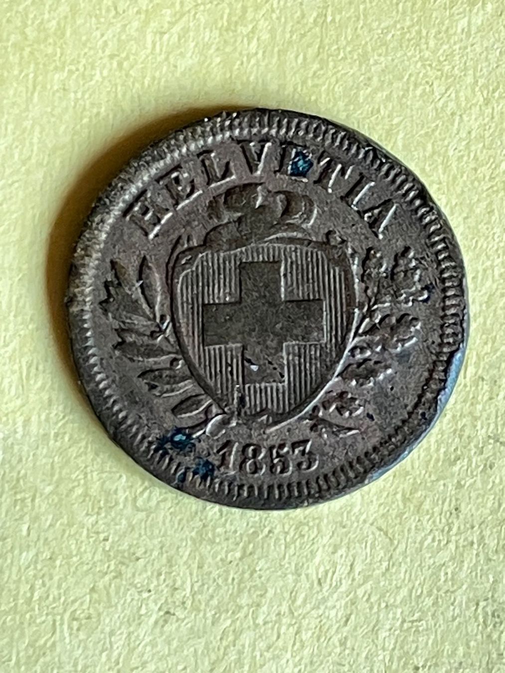 Tutti le monete: 1  Rappen  1853 top – Usato da untervaz venduto da Wingert