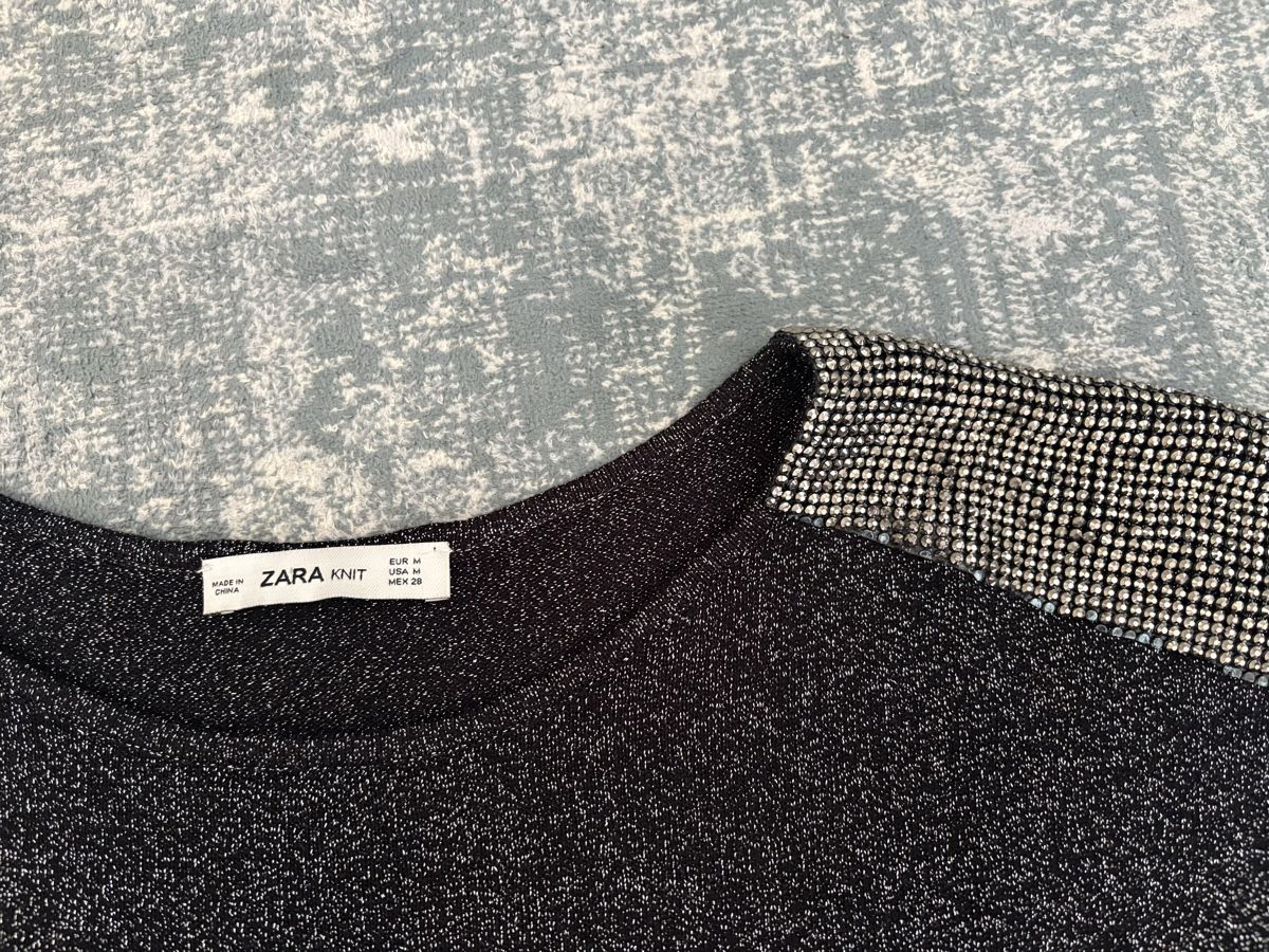 Zara Top: Haut à strass type Lurex – Nuovo (secondo la descrizione) da lausanne venduto da cat_q9l6 2