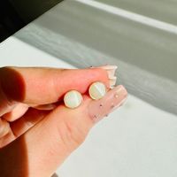 Ohrstecker rund Cabochon 8mm 925 Silber roségold Perlmutt
