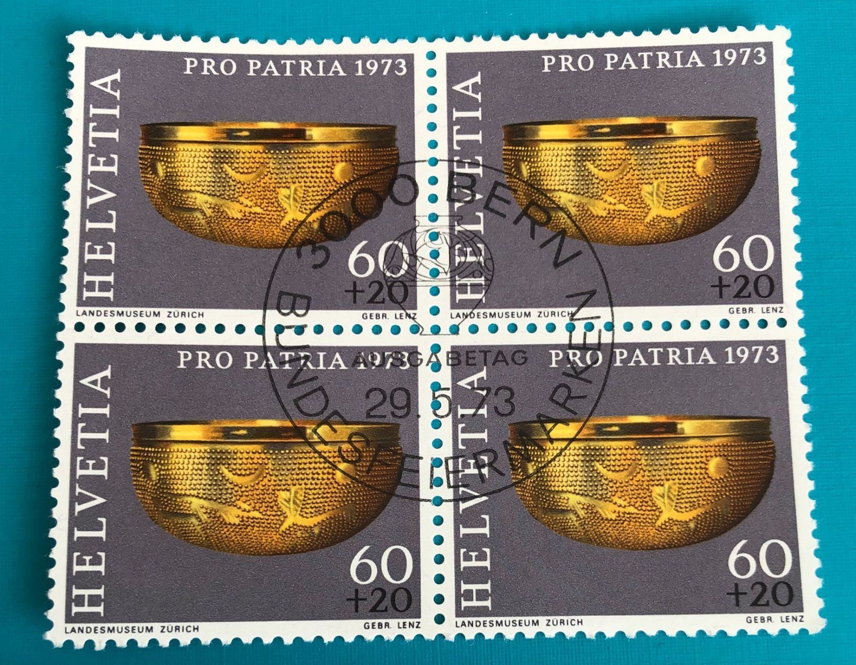 Tutti i francobolli: 4 er Block Nr.B 161 mit Vollstempel  Bern – Usato da Aarau venduto da Billa007