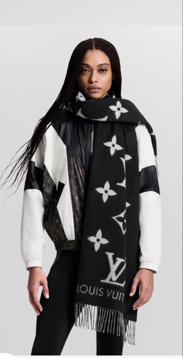 Louis Vuitton Foulard & Sciarpe: Louis Vuitton Schal, Schwarz/Grau – Nuovo e nell'imballaggio originale da Zumikon venduto da nat_96zs 1