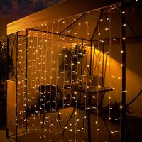 LED Solar Lichtervorhang mit 266LED L180cm xB180cm Outdoor