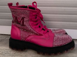 Superbes bottines 100%cuir fin MONNALISA strass n.34