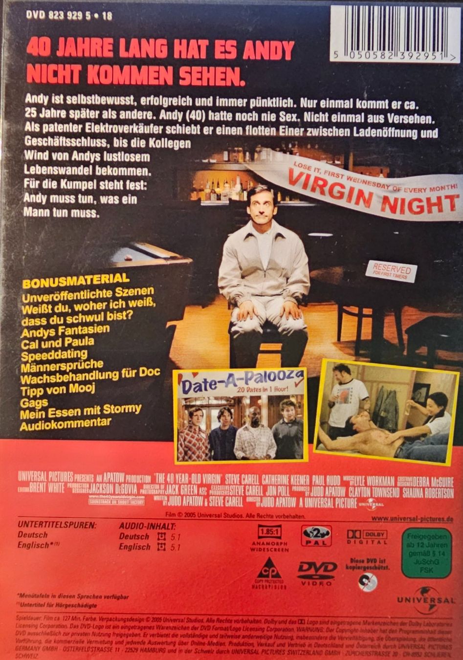 Tutti i DVDs: Jungfrau (40), Männlich, Sucht... – Usato da Wahlen b. Laufen venduto da Cg10 1