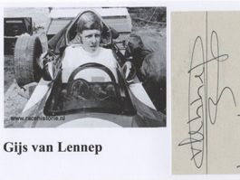Autogramm von F1-Rennfahrer Gijs van Lennep NL