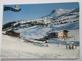 Obersaxen , Skischulplatz, Rest. Chummenbühl, gelaufen 1985