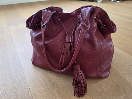 Ledertasche von PASITO, dunkelrot, guter Zustand