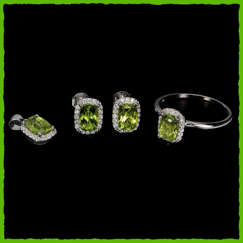 Altri gioielli: Peridot Schmuck Set / Ring, Ohrstecker & Anhänger 925 Silber – Nuovo e nell'imballaggio originale da Oberglatt ZH venduto da Goldfee1 2