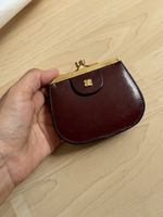 Balenciaga Burgundy Leather Coin Wallet / Kiss Lock vintage