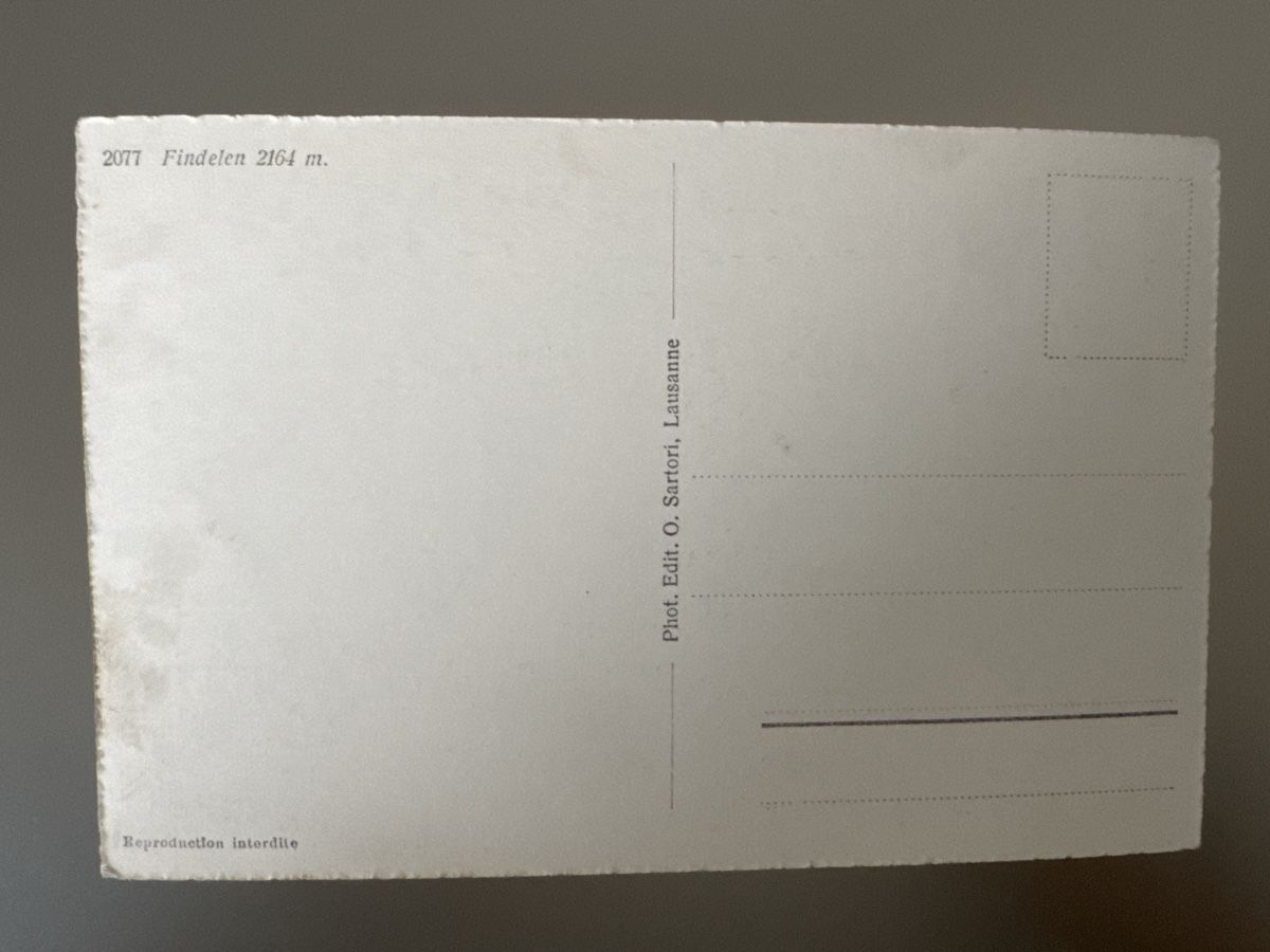 Cartoline postali: Ansichtskarte Findelen Matterhorn          – Usato da Zürich venduto da Smarties13 1