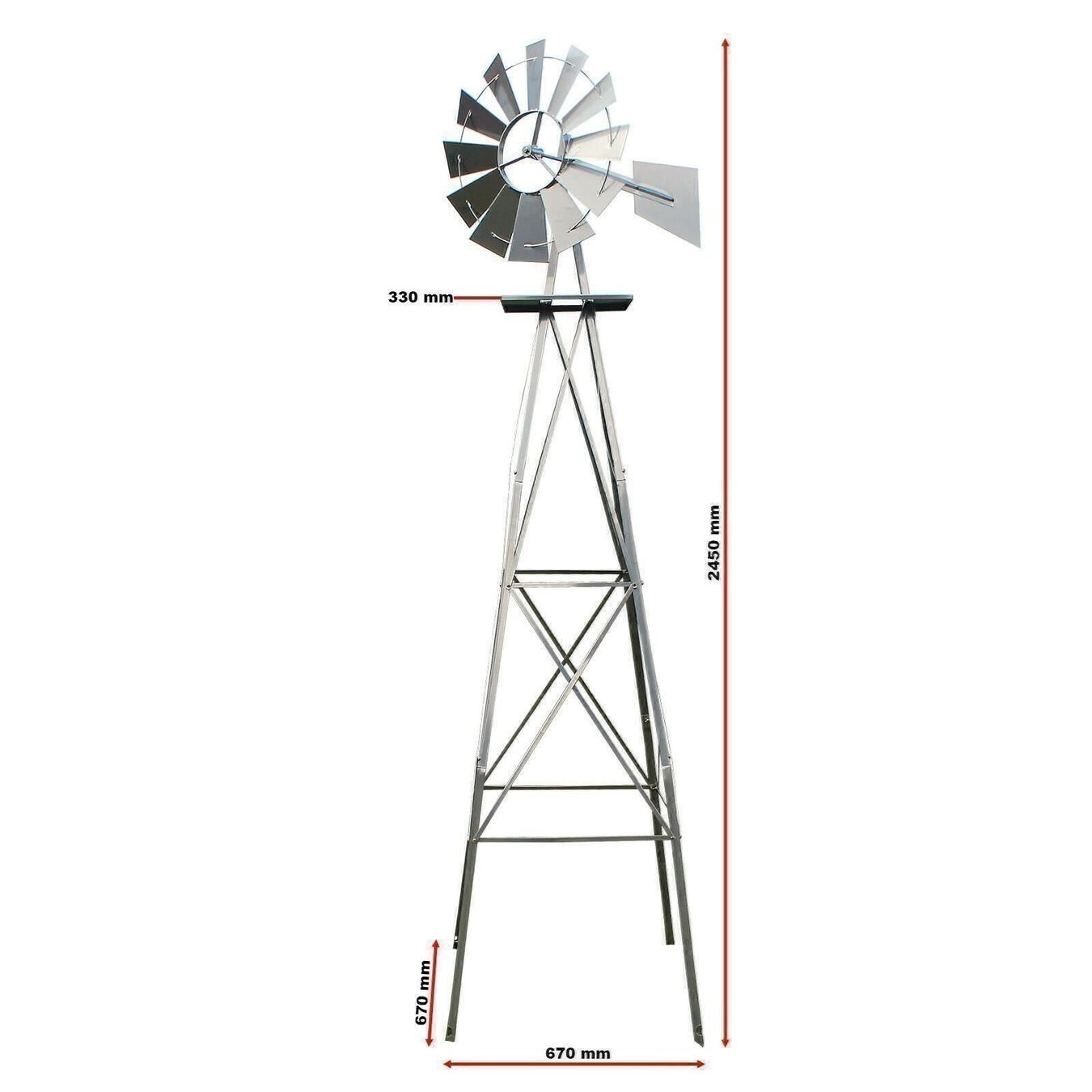 Alle Dekorationen: WilTec US Windrad 245cm silberfarben – Neu und originalverpackt aus Bottighofen von zaap 1
