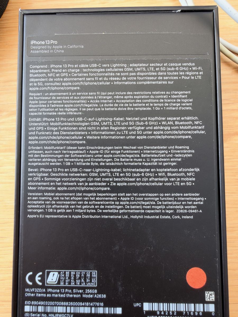 Apple Telefoni cellulari / Smartphones: iPhone 13 Pro – Usato da Gurtnellen venduto da skorpion1978 3