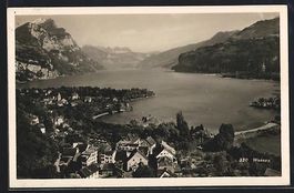 AK Weesen, Ortsansicht mit Strandbad