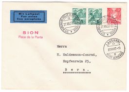Lettre de Sion BPA A95 pour Bern le 27.VIII.37
