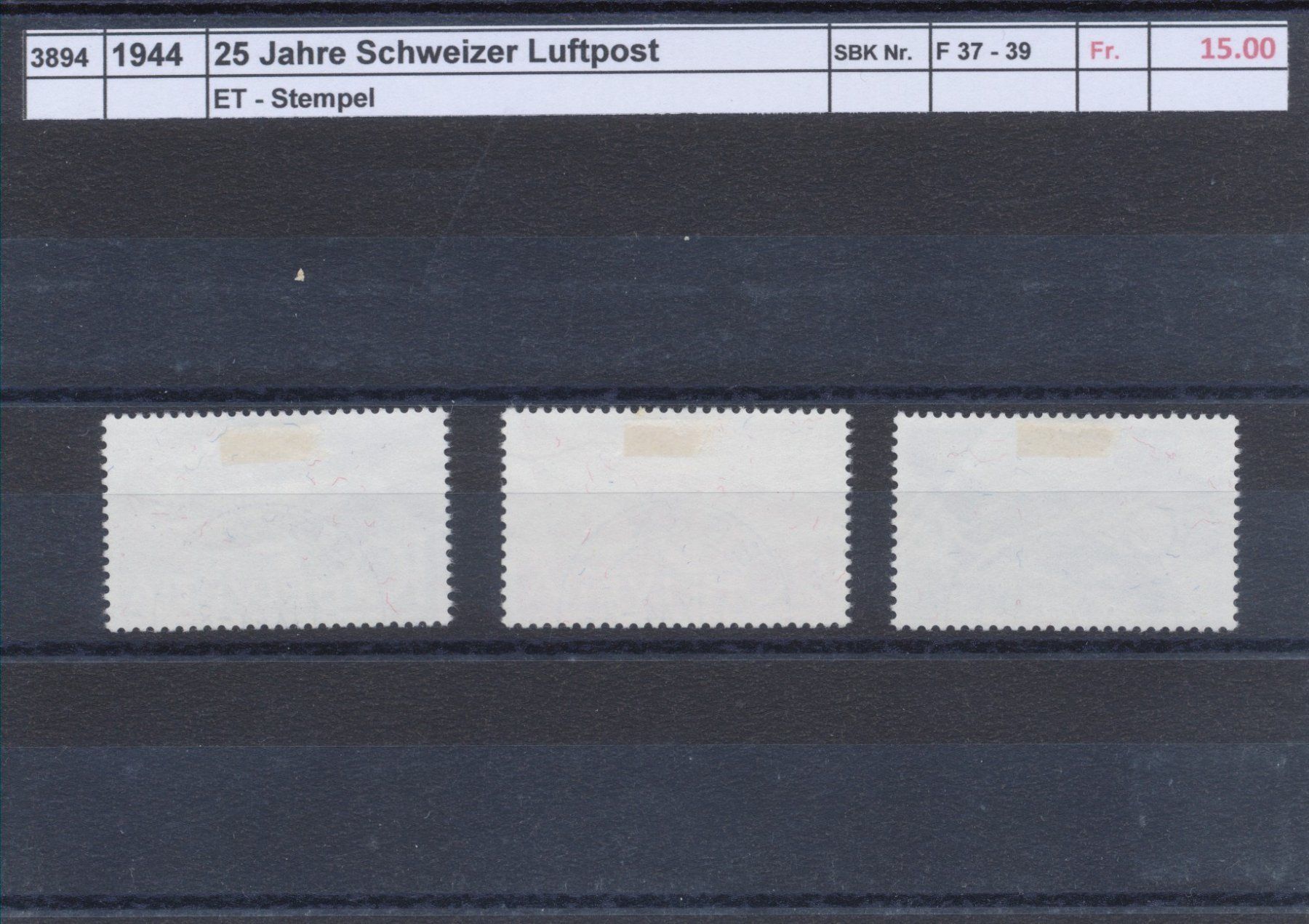 Tous les timbres: 1944 "25 Jahre Schweizer Luftpost", ET - Stempel – D'occasion à Winterthur par Zupogeru 1