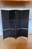 Raumteiler, Paravent schwarz, 4-teilig guter Zustand