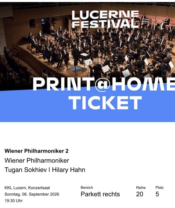 Biglietti: Wiener Philharmoniker – Nuovo e nell'imballaggio originale da Lyss venduto da mar_2tr7