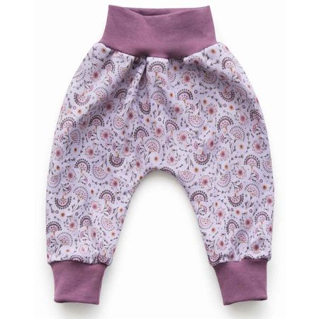 Fleece Pumphose mit Blumen Lila 68/74 - NEU