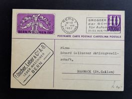 Bildpostkarte  Bern   BSU  1937  Ganzsache  Sonderstempel