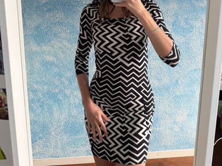 Kleid schwarz weiss Amisu 34