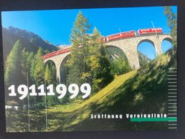 Schweiz 1999 Bildpostkarte Eröffnung Vereinalinie postfrisch