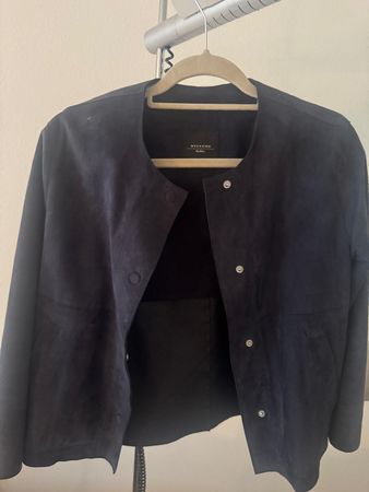 Weekend Max Mara Wildleder Jacke, Dunkelblau, Gr. 38
