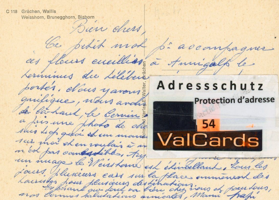 Cartoline postali: Grächen   VS   mit Weiss- und Brunegghorn – Usato da Brig venduto da Valcards54 1