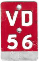 Velonummer 1956 Waadt Vaud VD 56