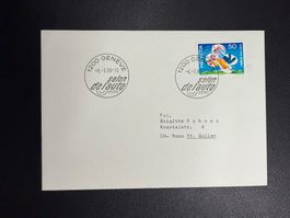 Automobilsalon Genf 1990 Sonderstempel auf adr. Brief