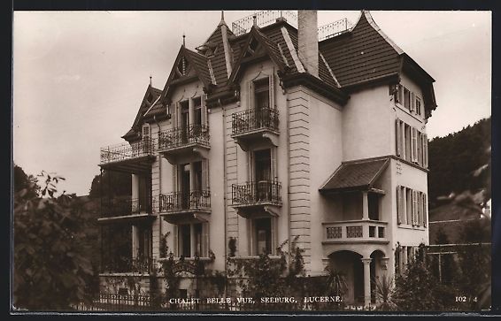 Cartoline postali: AK Lucerne, Chalet Belle Vue, Seeburg – Usato da Berlin venduto da bartko-reher