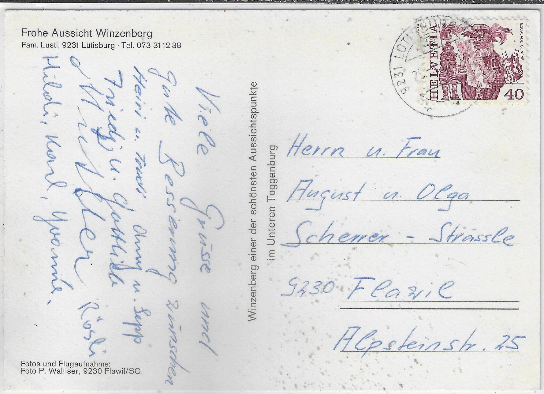 Cartoline postali: Frohe Aussicht Winzenberg - Lütisburg – Usato da Ettingen venduto da Kartenplanet 1