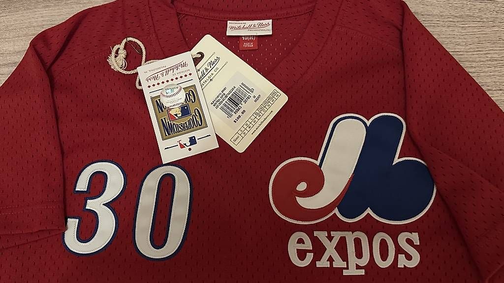 Canottiere & Pantaloni: Maillot de baseball Expos de Montréal Mitchell & Ness – Usato da Vuarrens venduto da ste_22xh
