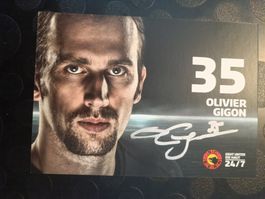 Olivier Gigon - Handsignierte SC Bern Karte Saison 2012/13