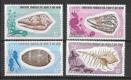 Afar und Issa Serie 118 - 121 Meeresschnecken ** 21.1.1975