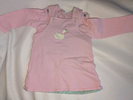 Babykleid pink Grösse 74/80 mit Schwanenmotiv