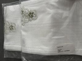 Linvosges Kuchentuch, Weiss/Grün, Neu, 50/100cm 2 Stk.