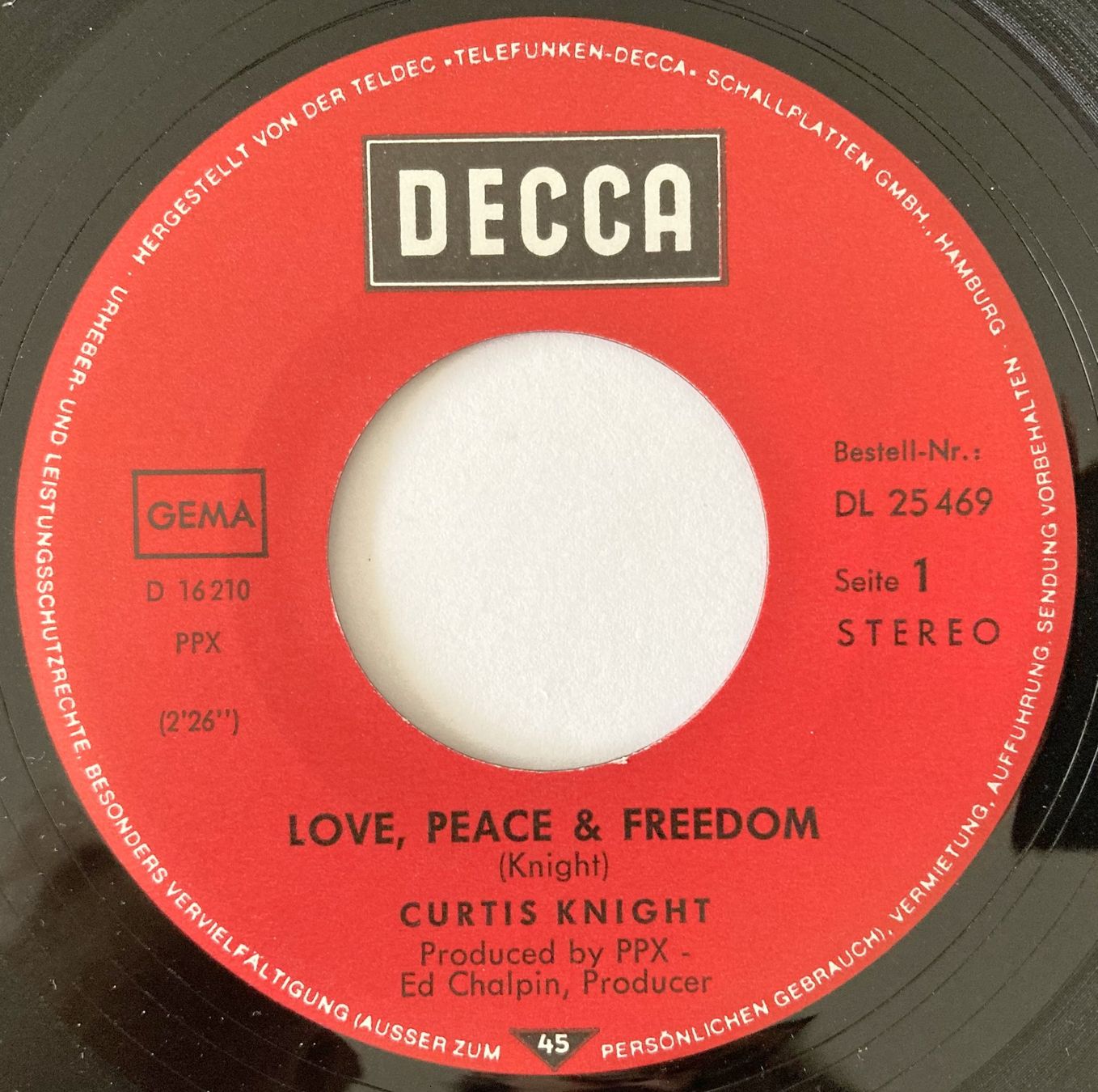 Vinyles: CURTIS KNIGHT - LOVE, PEACE & FREEDOM – D'occasion à Bottens par hotter-than-hell 2