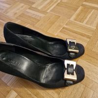 Gucci Pumps Gr. 37,5 Schwarz Gold Absatzschuhe Schuhe
