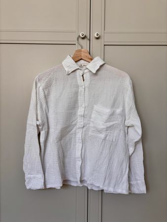 Weisse Blouse aus Bali (Gr. S) - Neuwertig